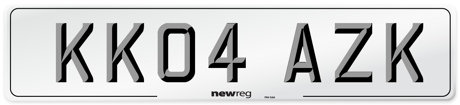 KK04 AZK Number Plate from New Reg